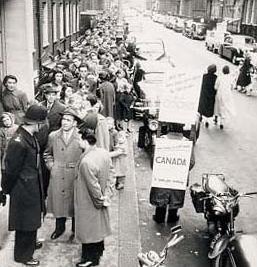 Crowds at Immigration Office in 1956