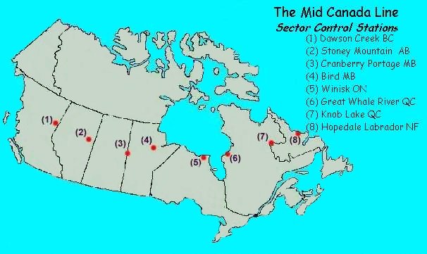 [Map of the Mid-Canada Line]