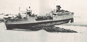 USNS Wacissa in the Arctic at low tide