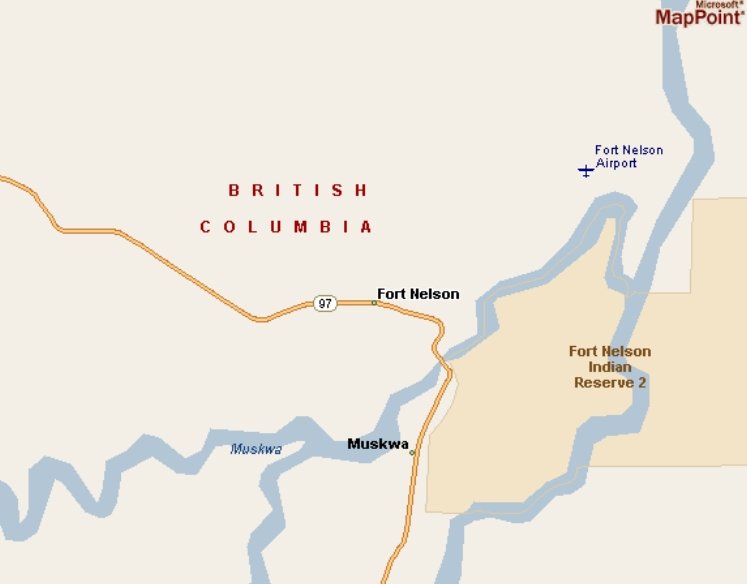 Historical Map of Fort Nelson, BC