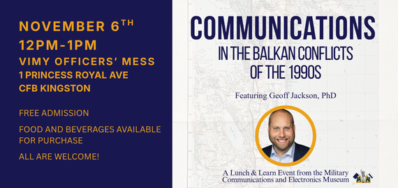Graphic with details of the event and a picture of Professor Geoff Jackson overlaid on a map of the former Yugoslavia